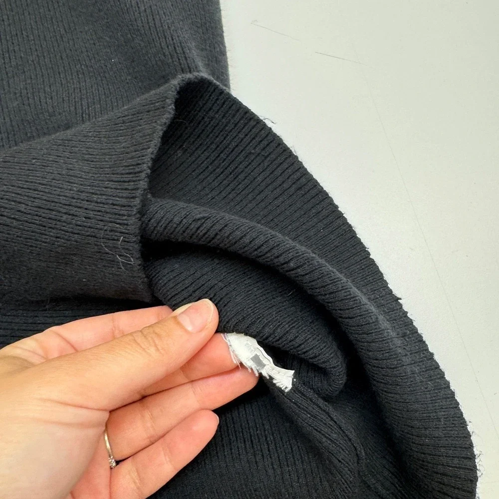 Abercrombie & Fitch Dress Womens XS Black Knit Ribbed Open‎ Back Maxi Minimalist